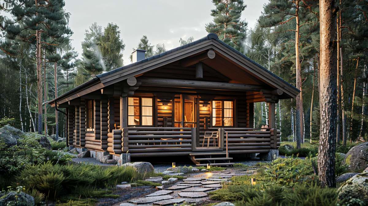 Баня из бревна Гримсби