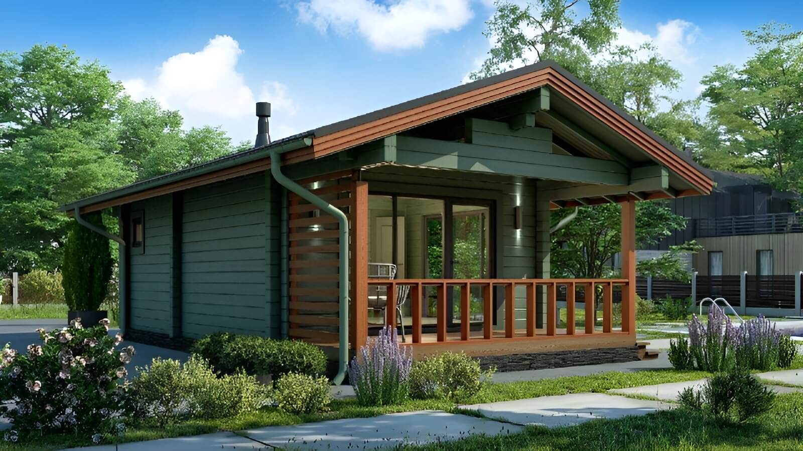 Финская баня из клееного бруса Квебек