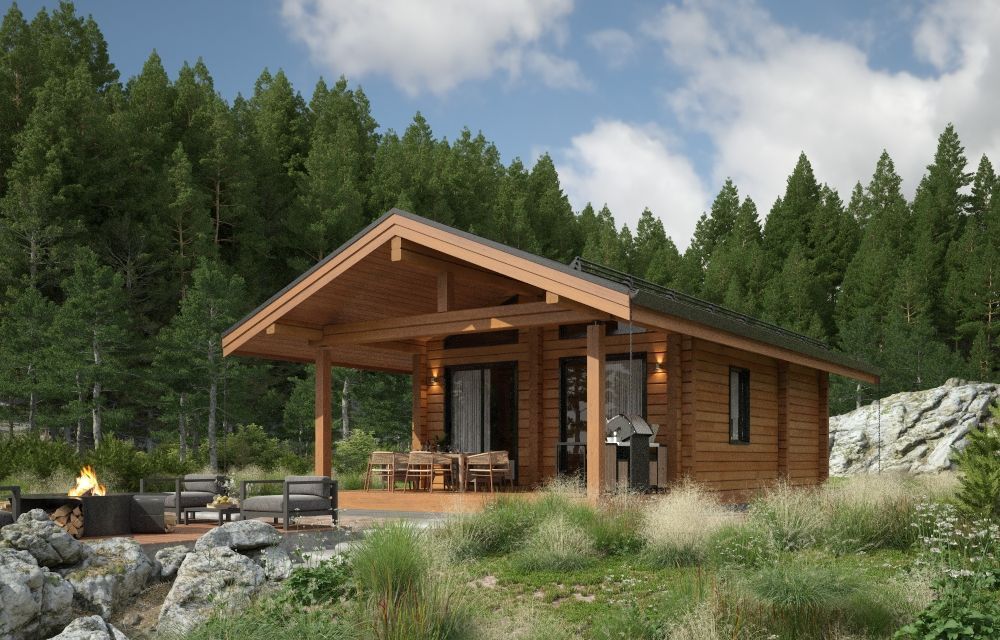 Баня 6х8 из бруса Вольфсбург