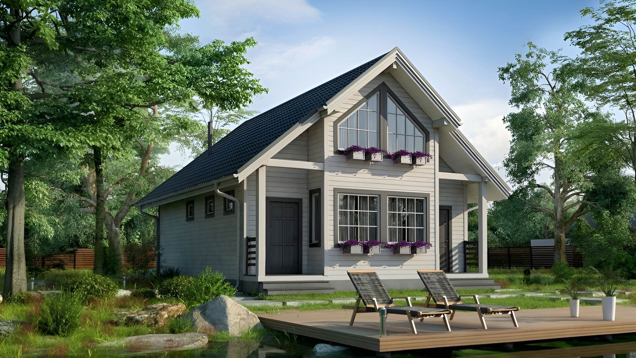 Каркасная баня 8 на 10 Висбаден