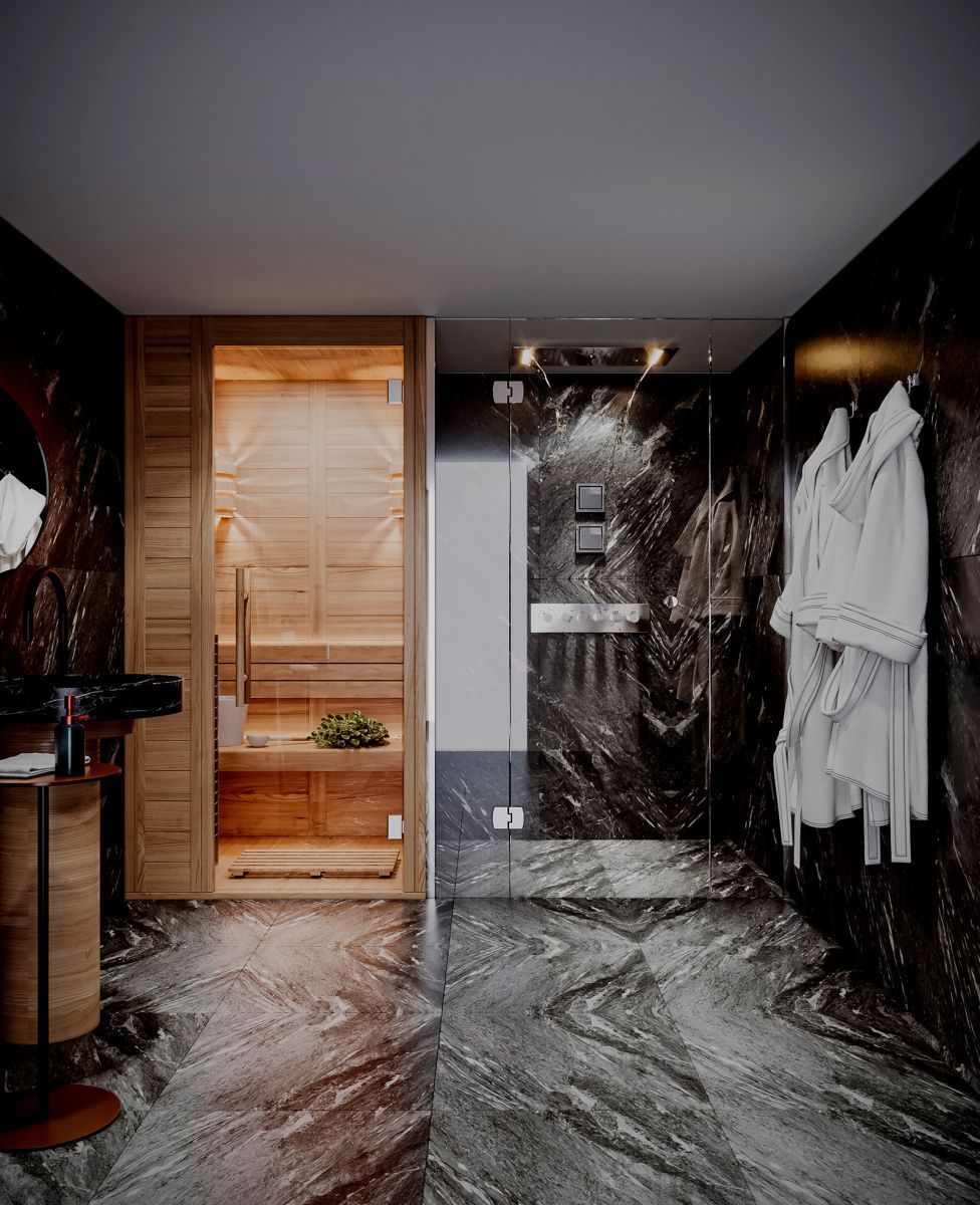 Маленькая сауна в квартире (1100х1100)