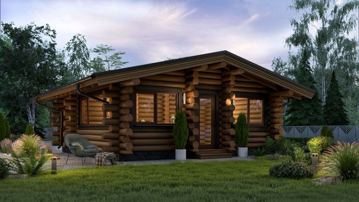 Финская баня из бревна Кингстон