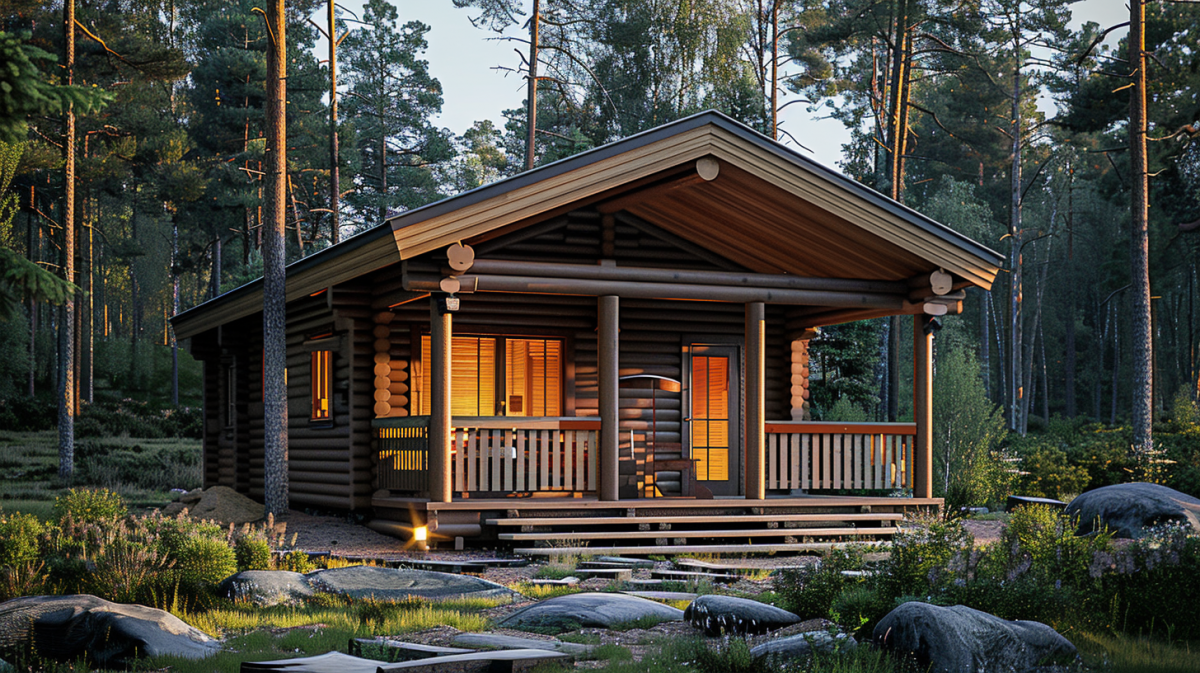 Баня из бревна Дорсет