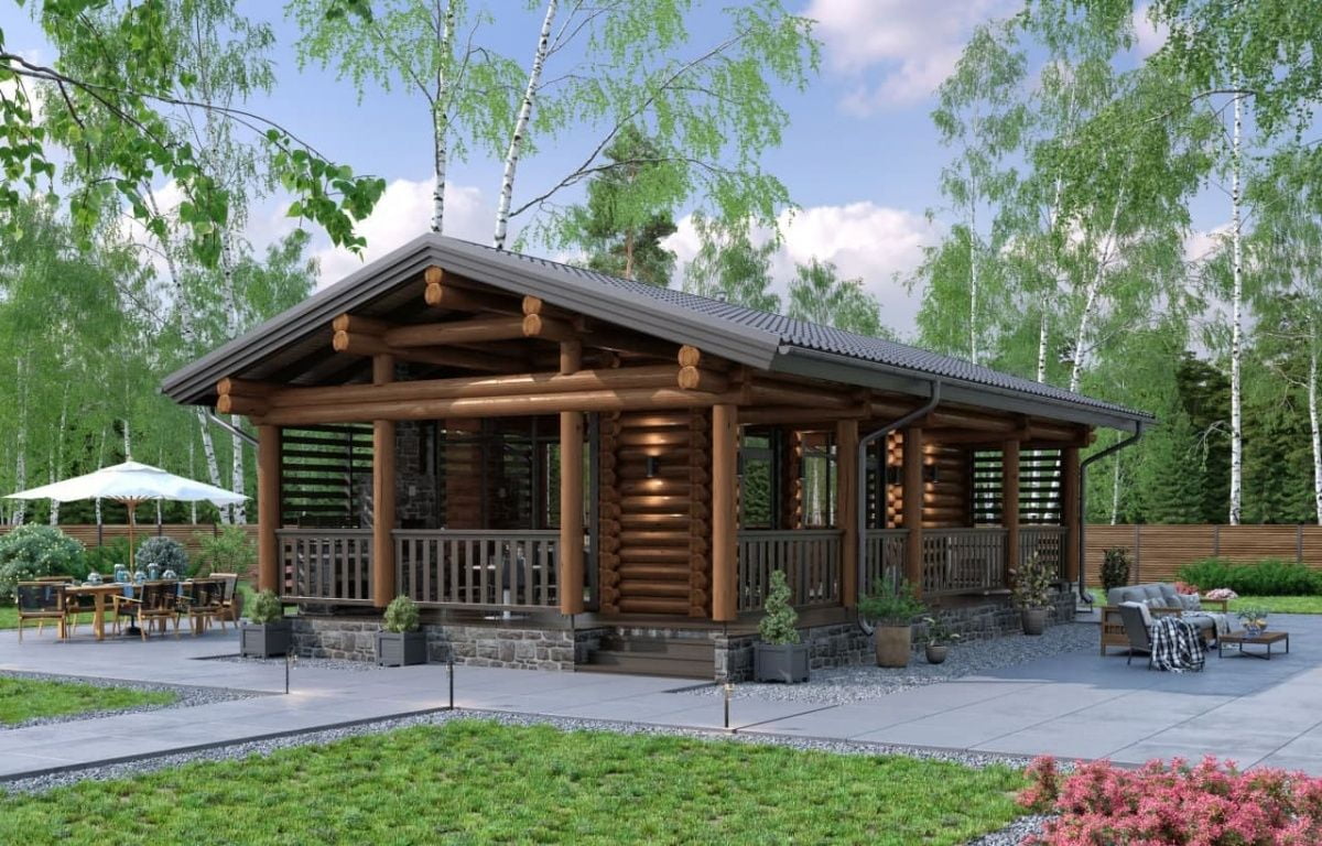 Финская баня из бревна Пори