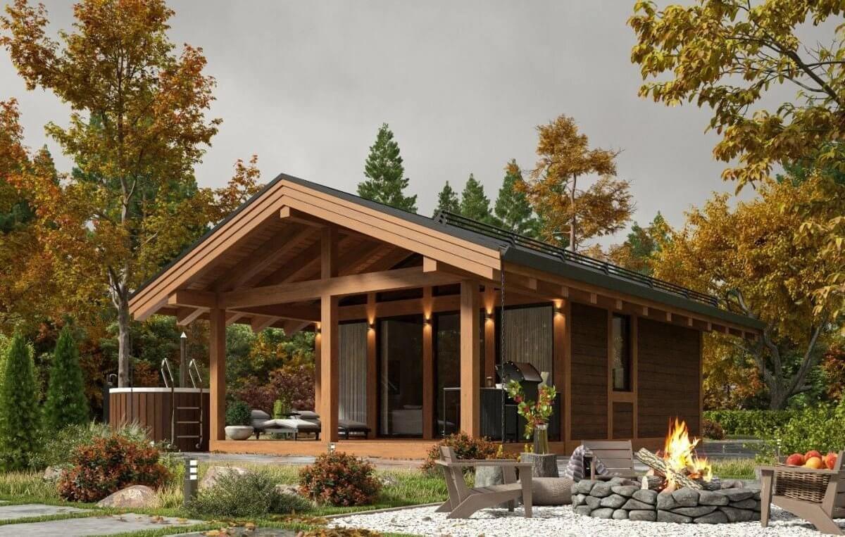 Каркасная баня Берлин 2 (5х9)