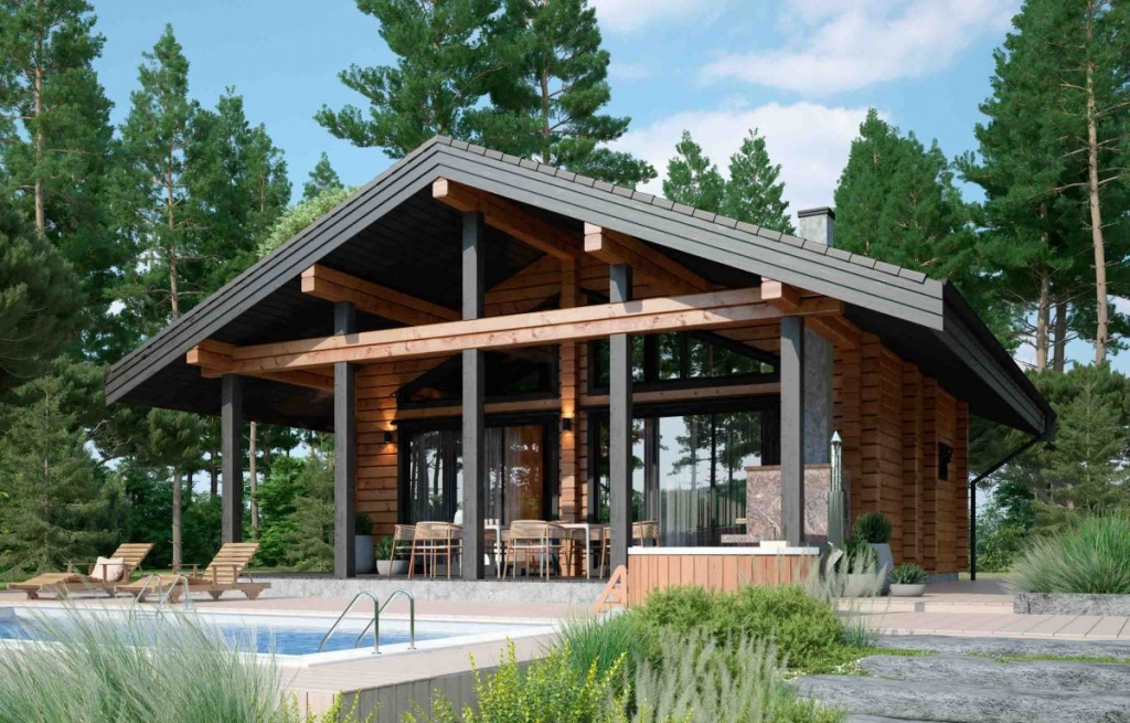 Бани из клееного бруса фахверковая 8 на 11 «Лейпциг» | фото 2