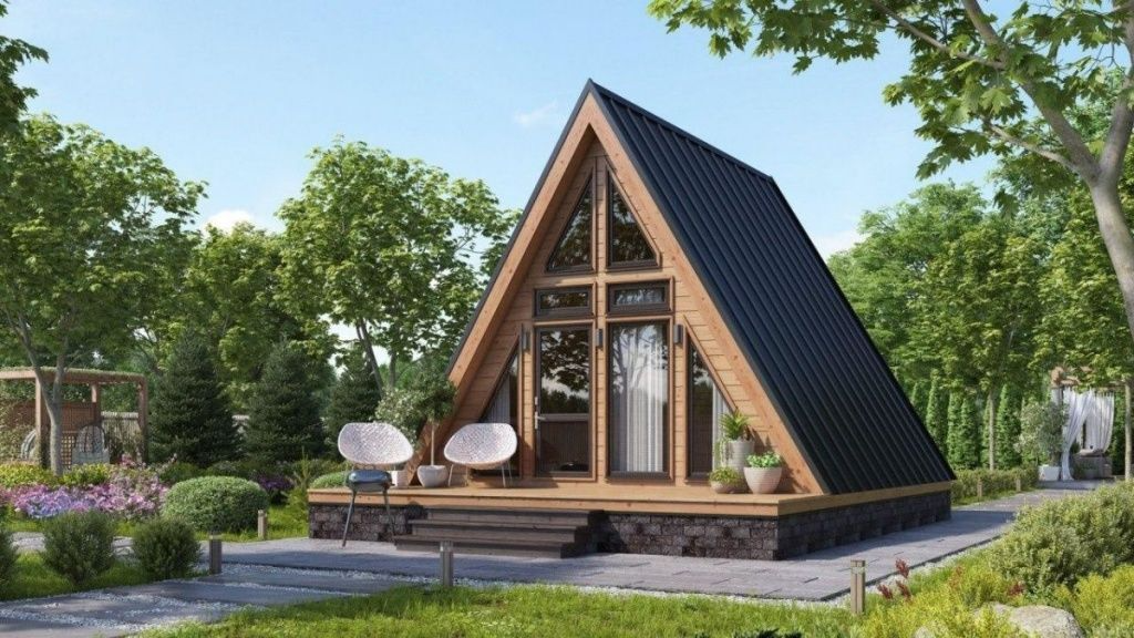 Каркасная баня в стиле A-frame 8 на 8 Флоренция | фото 2