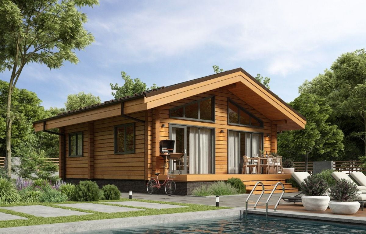 Баня-фахверк из клееного бруса Валентайн