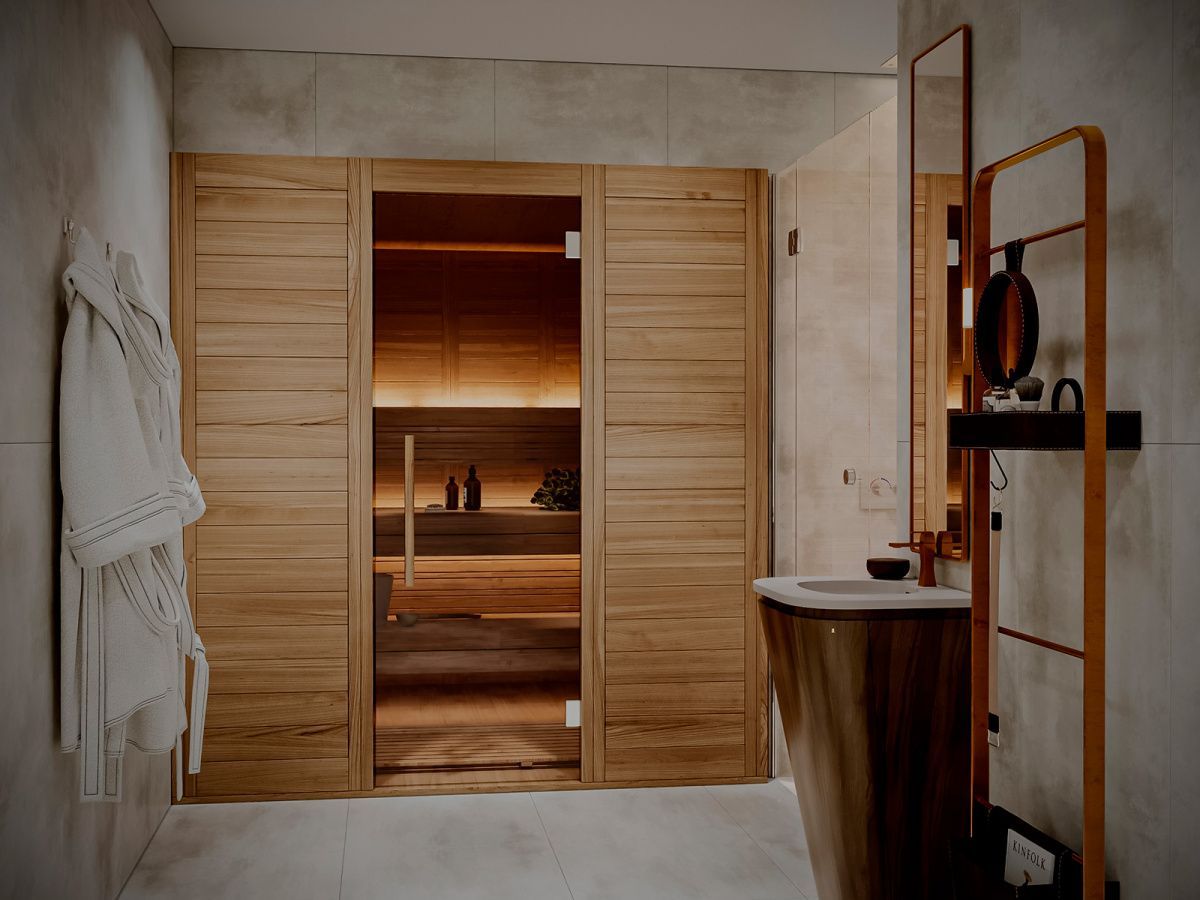 Встроенная сауна из кедра (2000х2000)