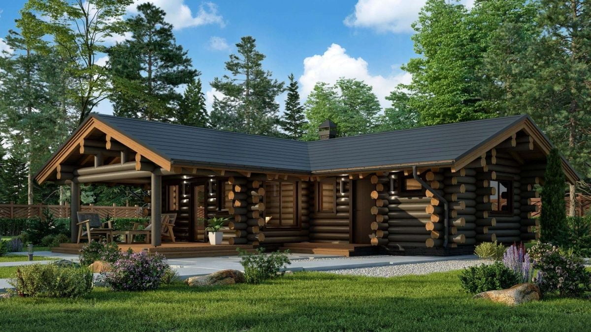 Финская баня из бревна Техас