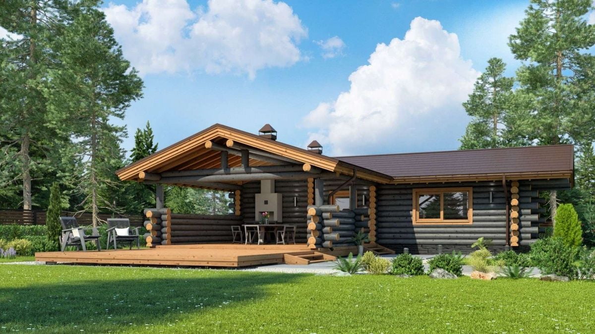 Финская баня из бревна Лондон