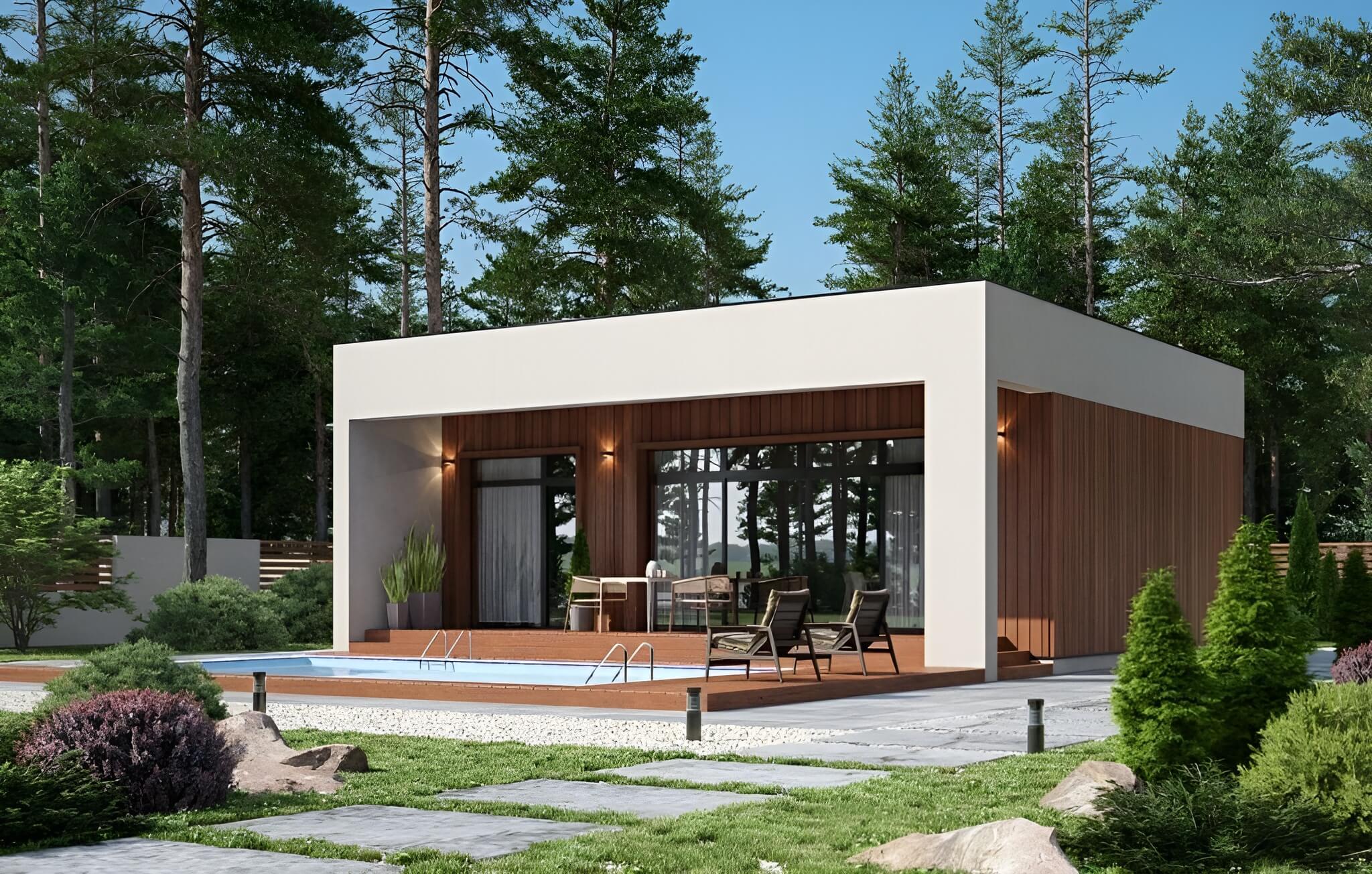 Каркасная баня 10 на 14 Ситжес