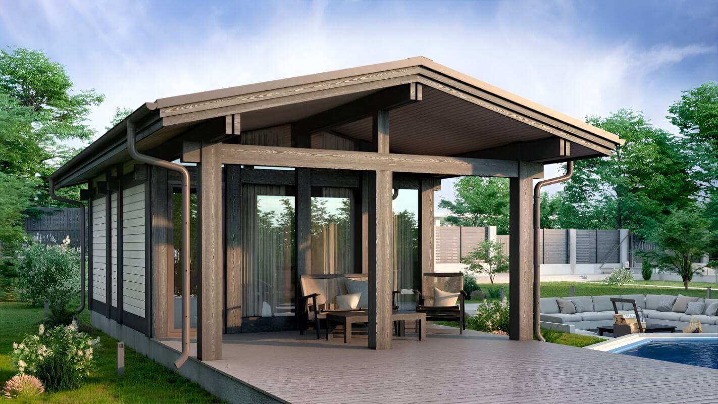 Каркасная  баня 9 на 5 Берлин