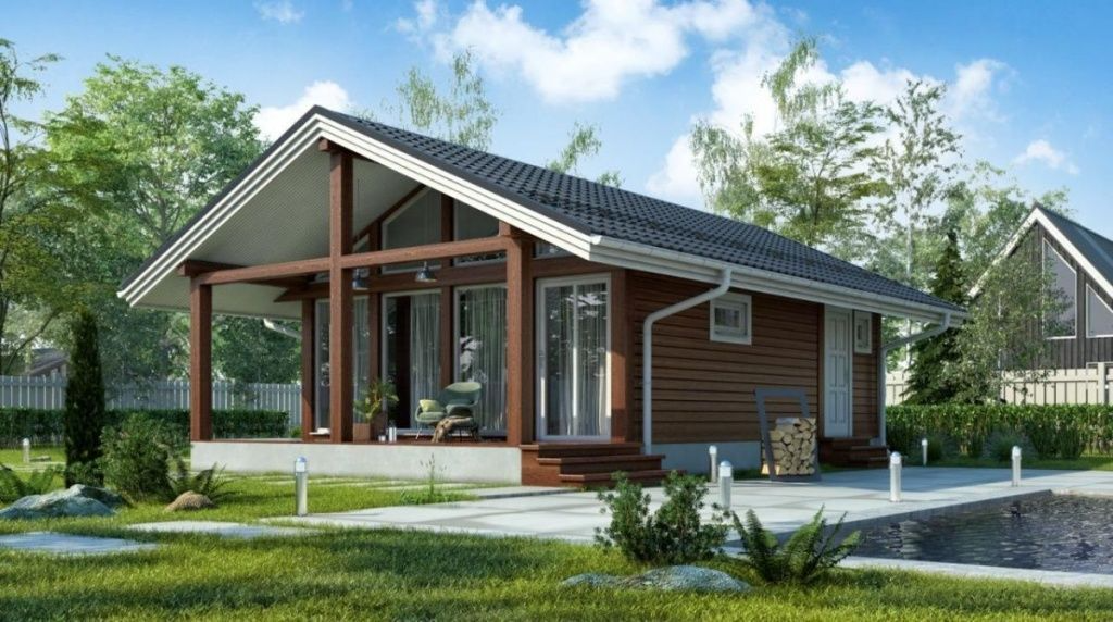 Баня из бруса фахверковая 6 на 9 Вольфсбург