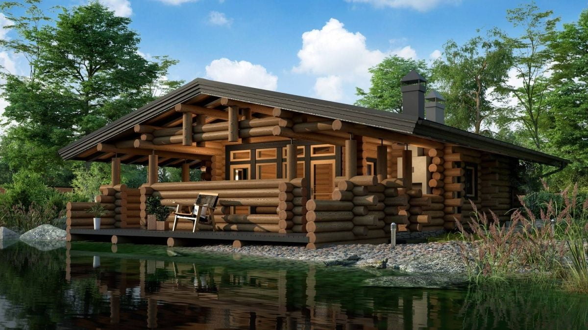 Финская баня из бревна Гамильтон