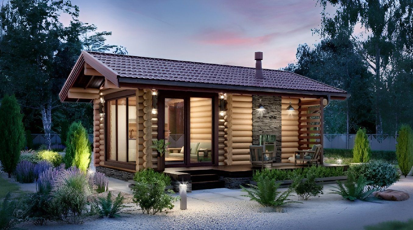 Финская баня из бревна Бостон