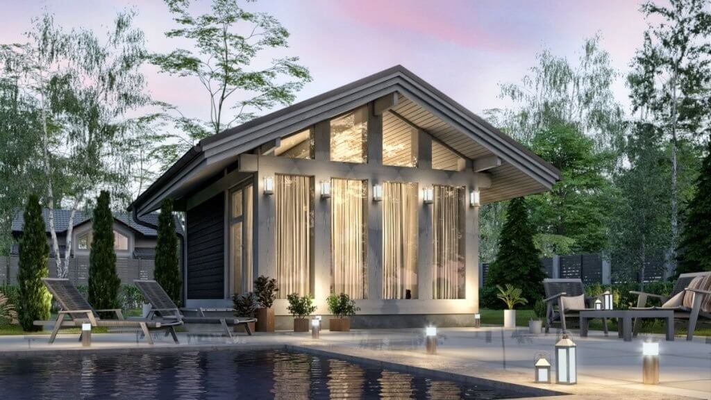 Каркасная баня 6х4 Эссен